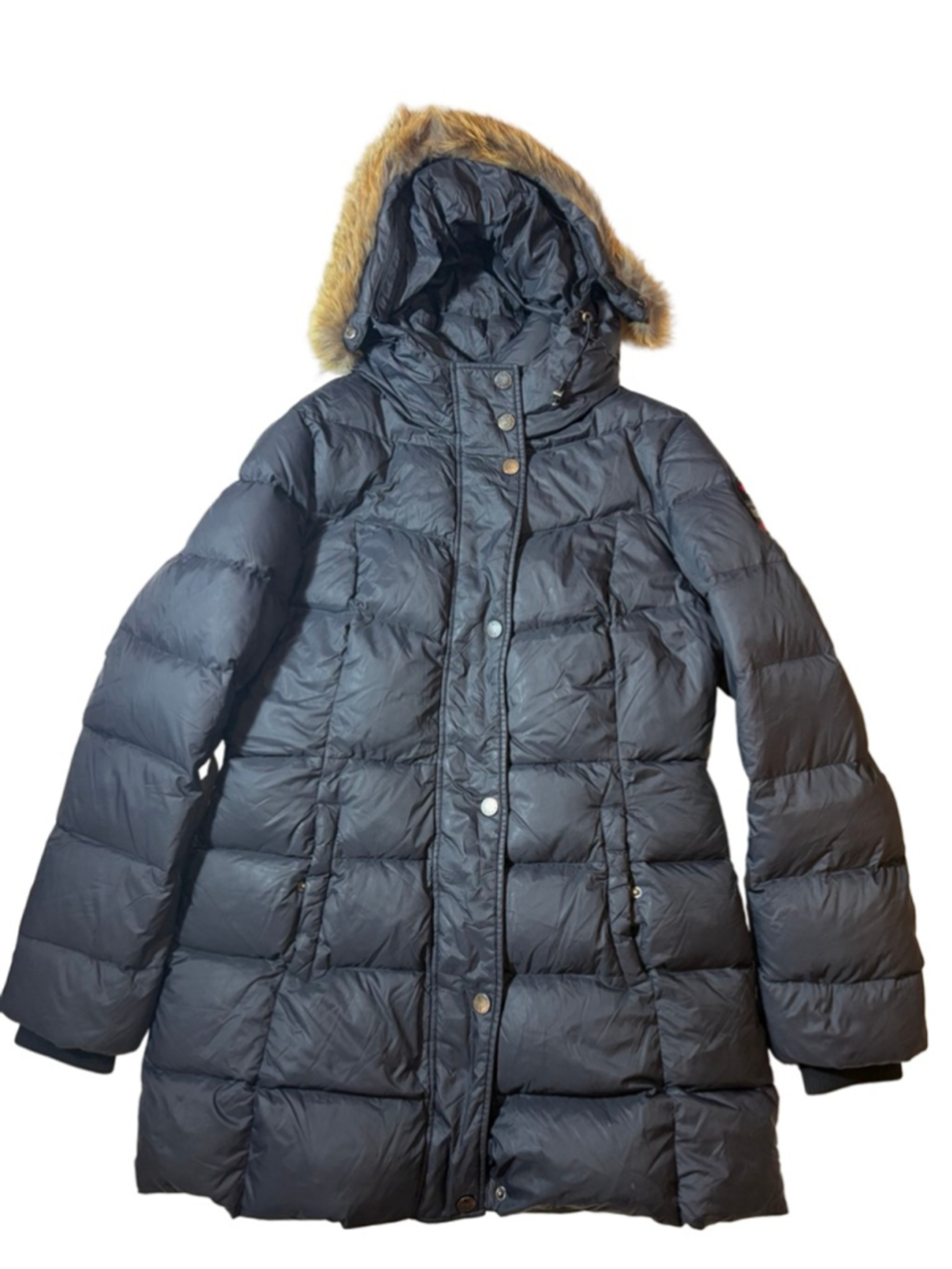 Pajar Canada Roxy Down Puffer Coat Fur Trim Hood Winter Parka Black Large